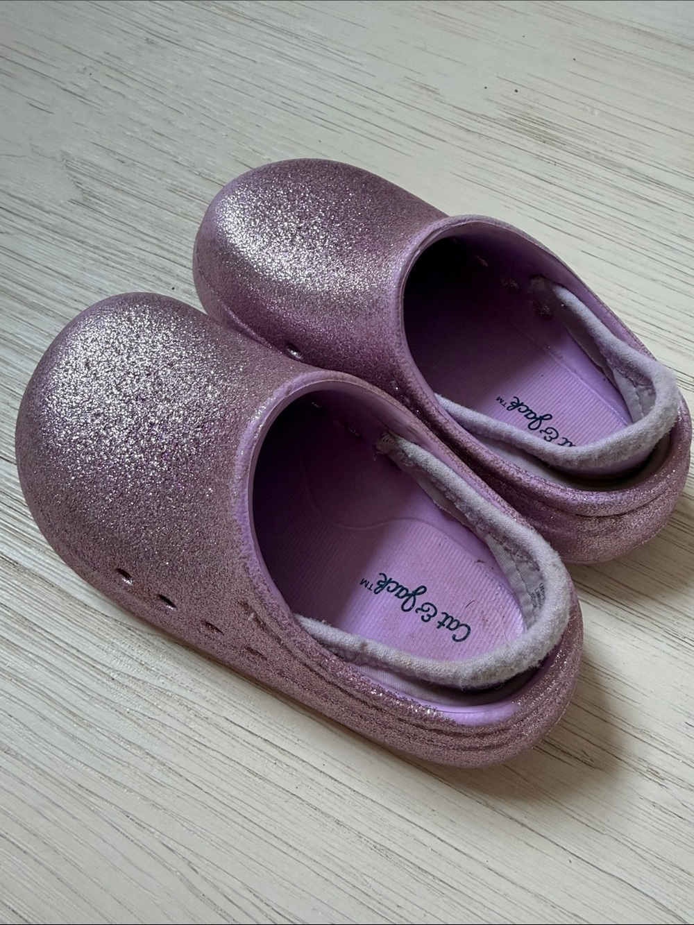 Cat & Jack Girls' Lilac Glitter Slip-On Clogs